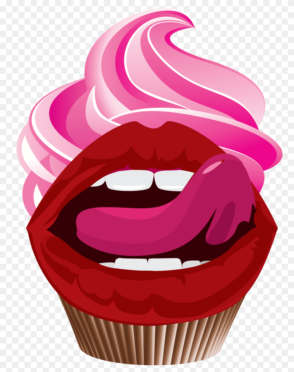 Lick Your Lips Cakes, Cake, Cream, Cupcake, Dessert Png Image