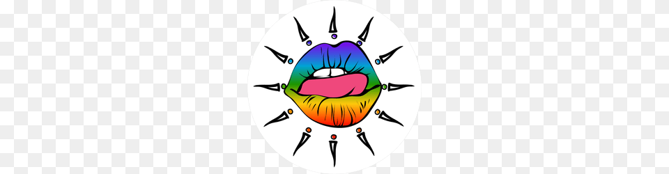 Licking Rainbow Lips Sticker, Body Part, Mouth, Person, Bonfire Free Transparent Png