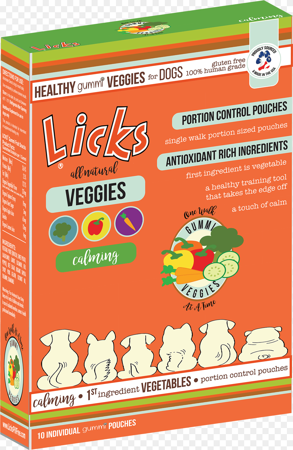 Licks Calming Veggies 10 Pack Poster, Advertisement, Animal, Canine, Dog Png Image