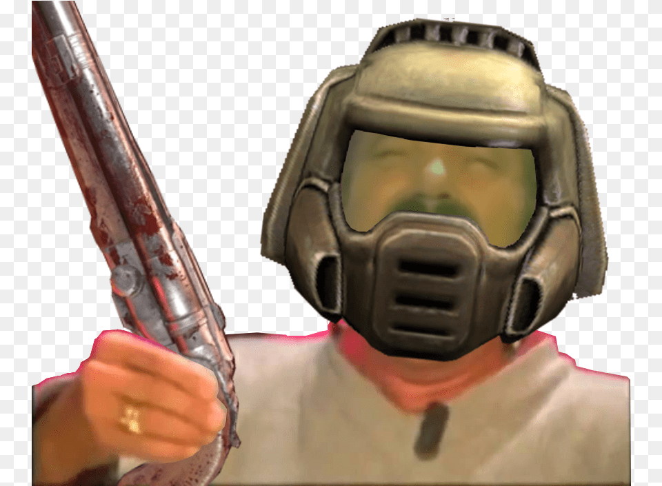 Lien Direct Risitas Doomguy Shotgun Doomguy Rip And Tear, Helmet, Adult, Male, Man Png Image