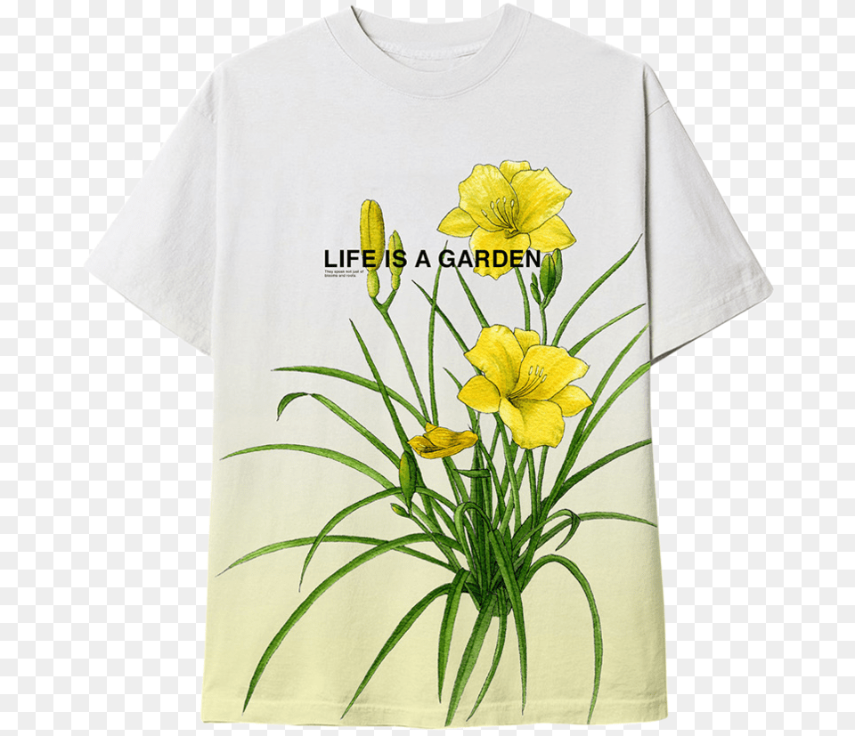 Life Is A Garden Tee, Clothing, T-shirt, Flower, Plant Png