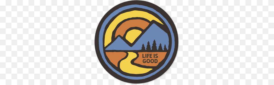 Life Is Good Block Mountains Sticker Decal Ebay, Badge, Logo, Symbol, Emblem Png Image