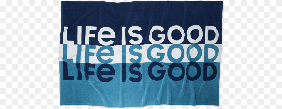 Life Is Good Stripe Beach Towel Beach Towel, Banner, Text, Blackboard Free Png Download