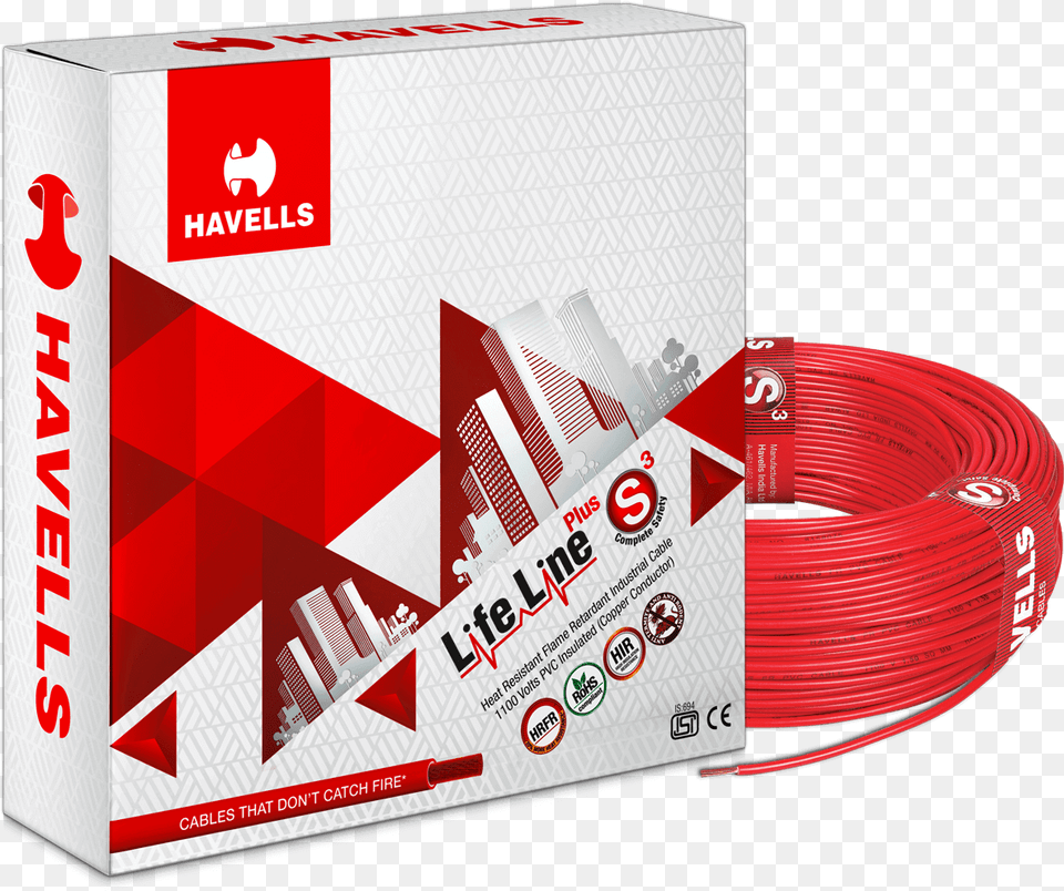 Life Line Plus S3 Hrfr Cables Havells Cable, Coil, Spiral Free Transparent Png