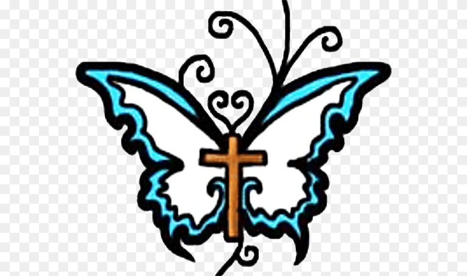 Life Recovery Butterfly Butterfly With A Cross, Symbol, Emblem, Art Png