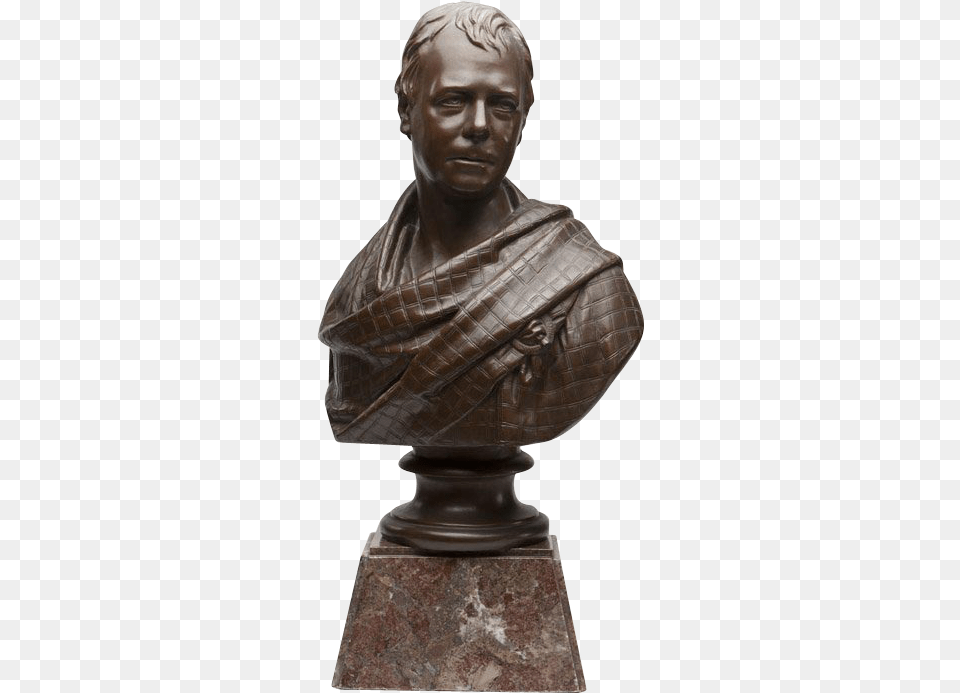 Life Size Bronze Bust Of Sir Walter Scott After The Bronze Sculpture, Art, Adult, Person, Man Free Png