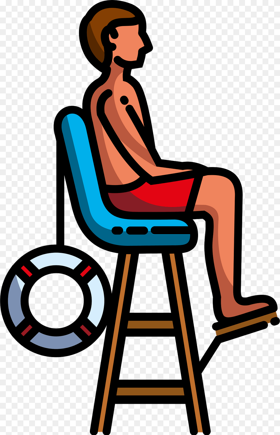 Lifeguard Clipart, Person, Sitting, Water, Furniture Png