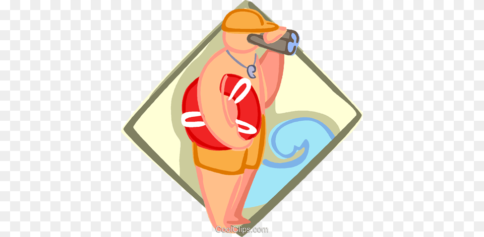 Lifeguard With Binoculars Royalty Vector Clip Art, Clothing, Swimwear, Lifejacket, Vest Free Png