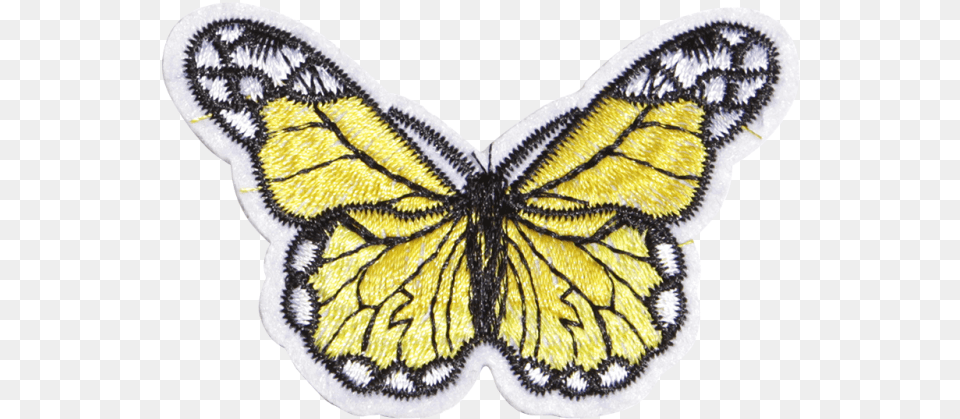 Lifelike Customized Yellow Butterfly Embroidery Patch Meadow Brown, Pattern, Animal, Reptile, Snake Png