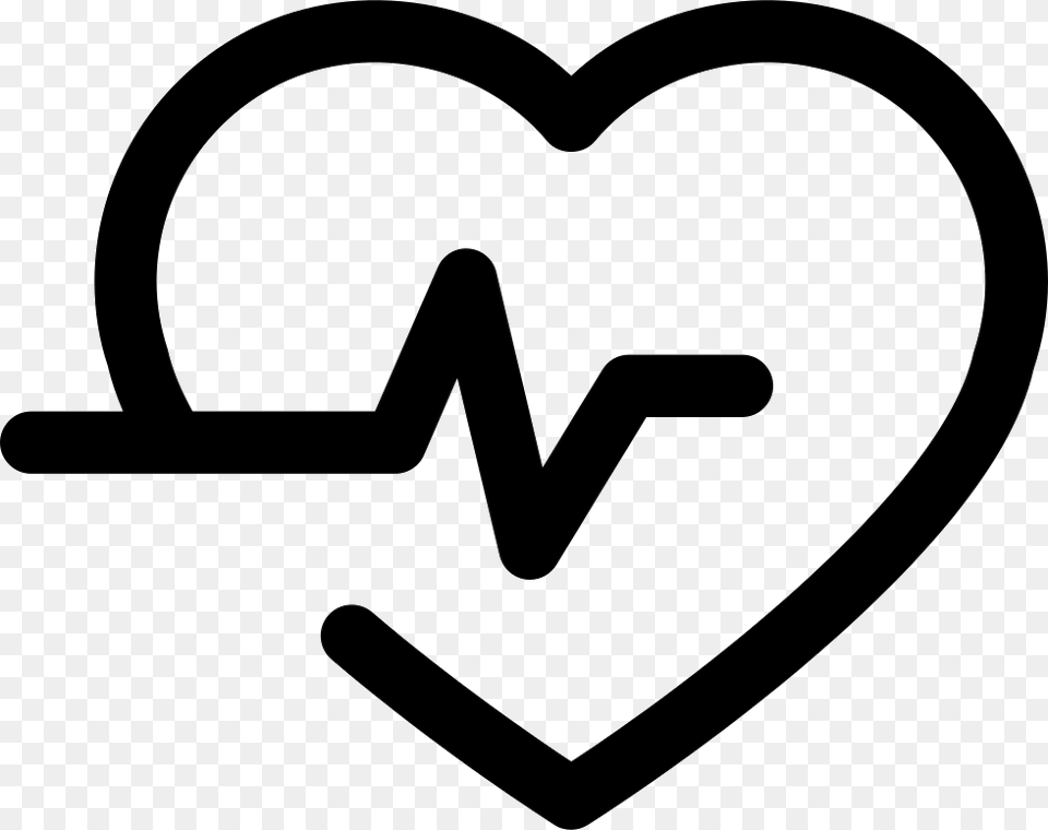 Lifeline In A Heart Outline Heart Icon Outline, Logo, Stencil Free Png Download