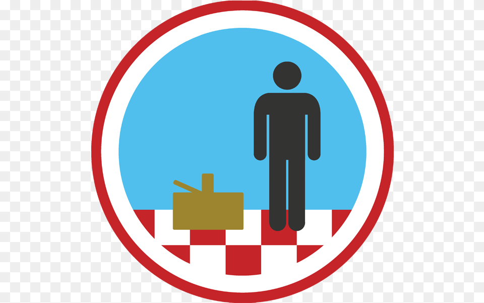 Lifescouts Badge We Had Picnics In College People Counting Have A Picnic Here, Sign, Symbol, Person, Road Sign Free Png Download