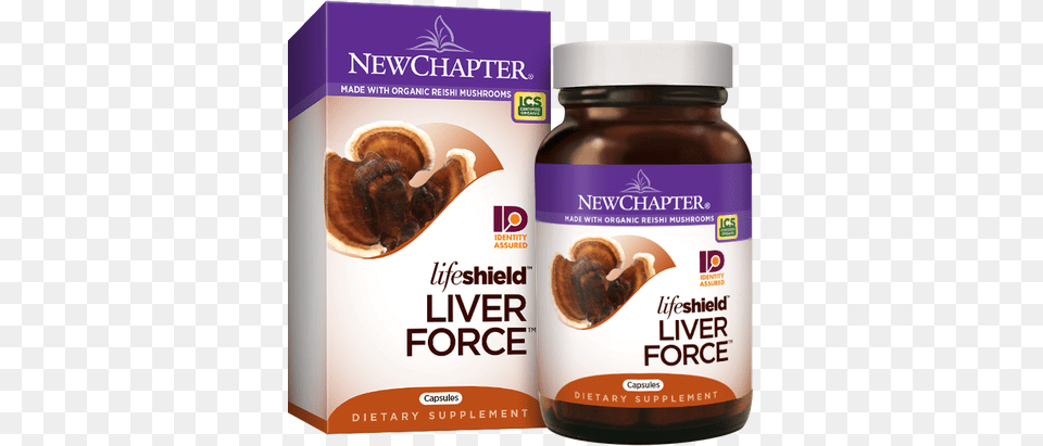 Lifeshield Liver Force Bottle And Packaging New Chapter Lifeshield Mind Force 60 Capsules, Herbal, Herbs, Plant, Food Free Png