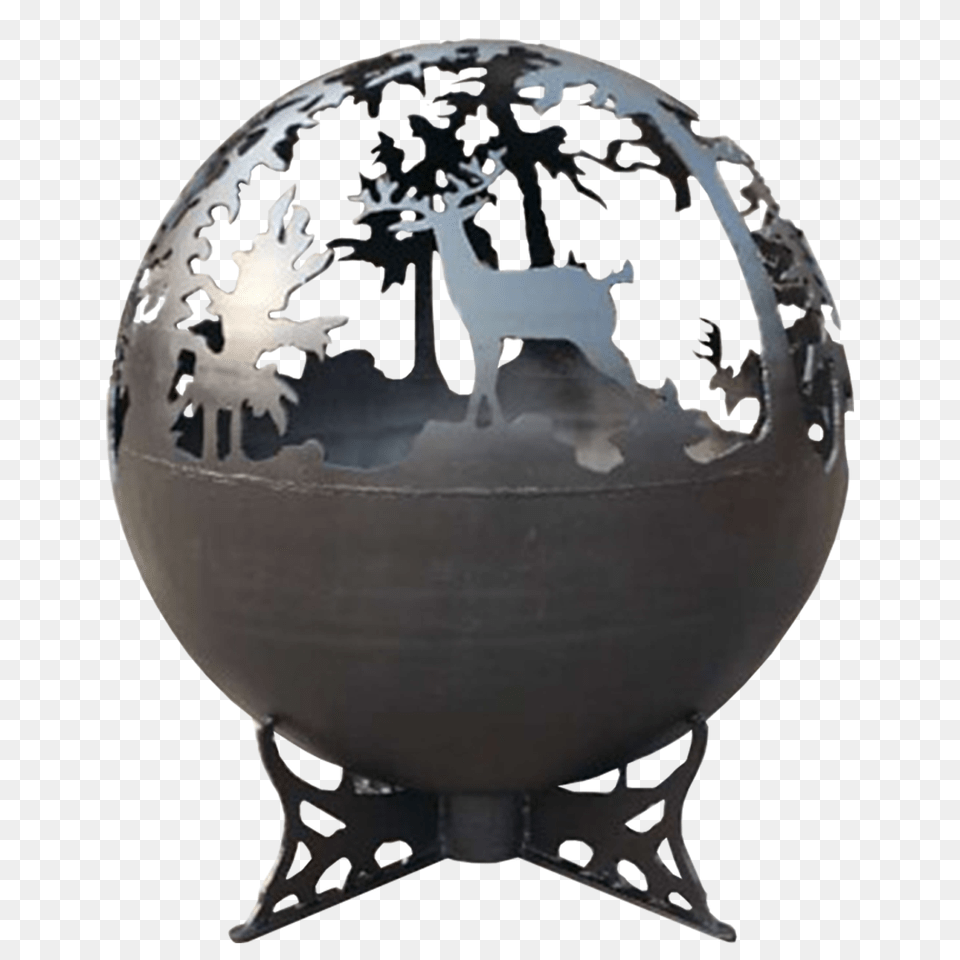 Lifestyle Deer Fire Globe Fire Pit Qubox, Jar, Pottery, Sphere, Urn Free Png