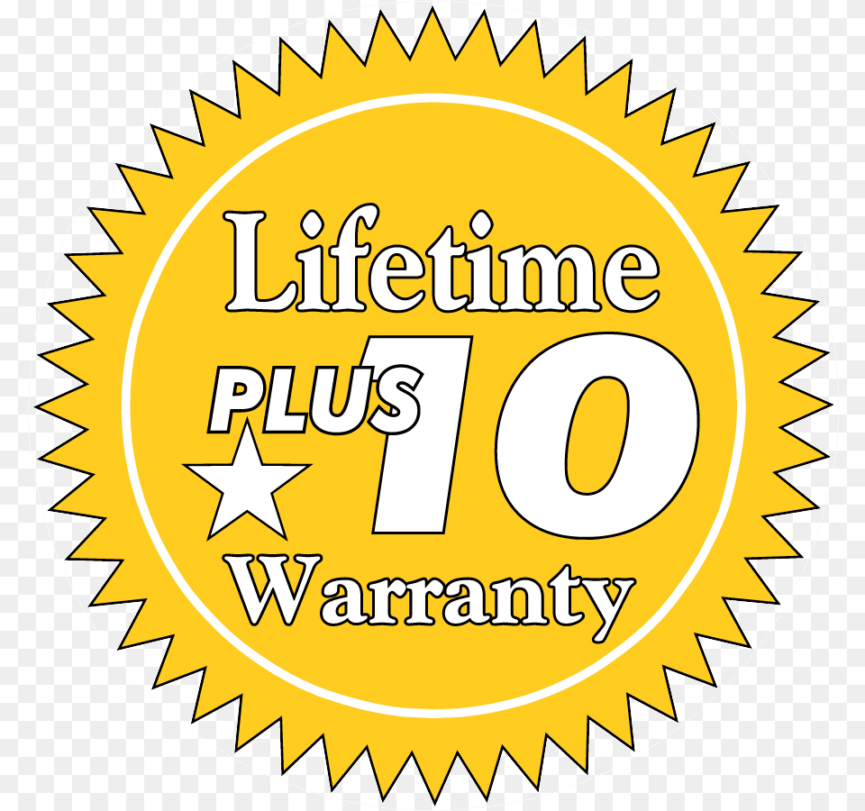 Lifetime Plus 10 Warranty Icon Circle, Logo, Symbol, Gold, Badge Free Png Download
