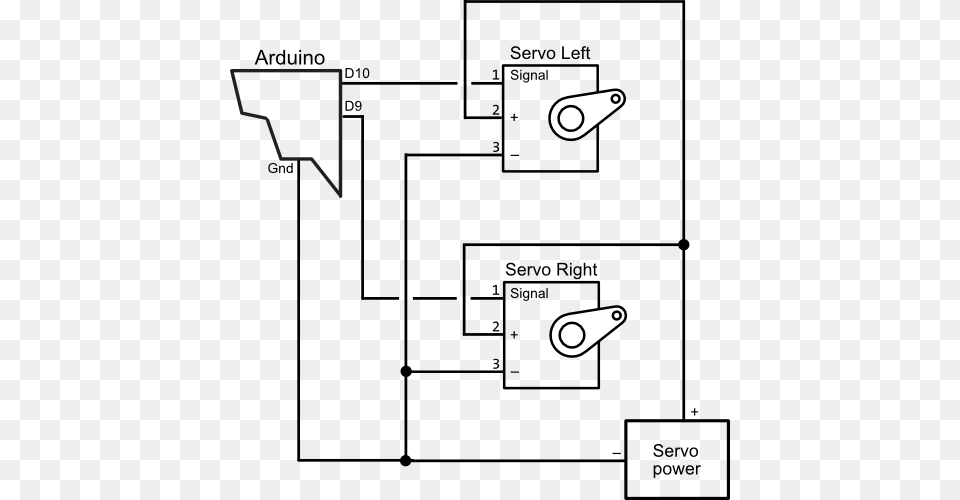 Lift Drawing Two Sided Control Two Servo Motor With Arduino, Diagram Free Png Download