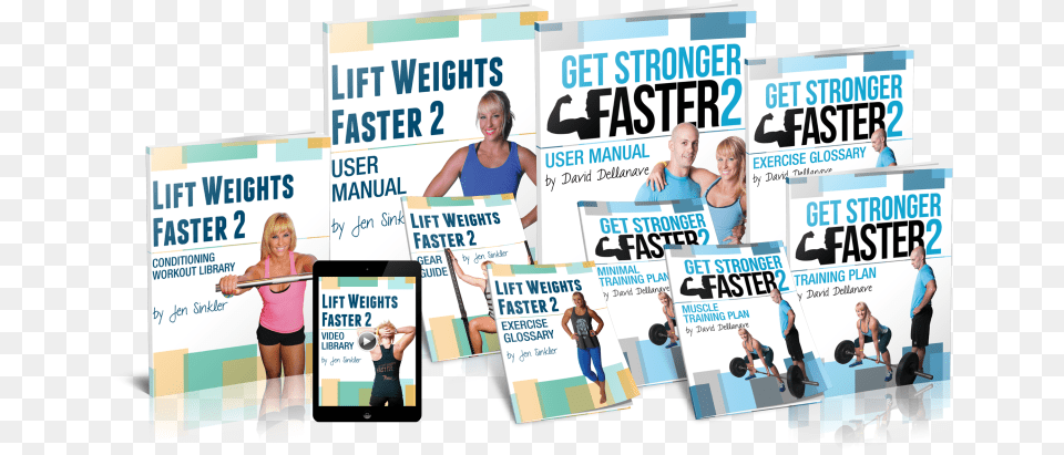 Lift Weights Faster Deluxe Bundle Banner, Adult, Poster, Person, Woman Png Image