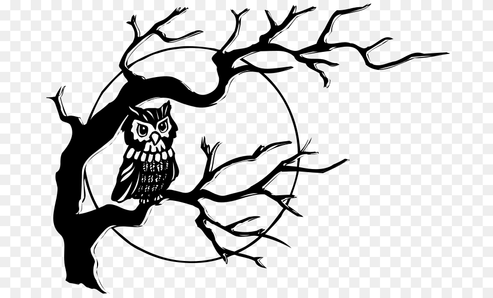 Liftarn Owl In Tree, Gray Png