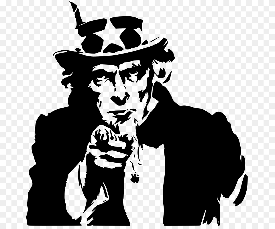 Liftarn Uncle Sam Pointing, Gray Free Png