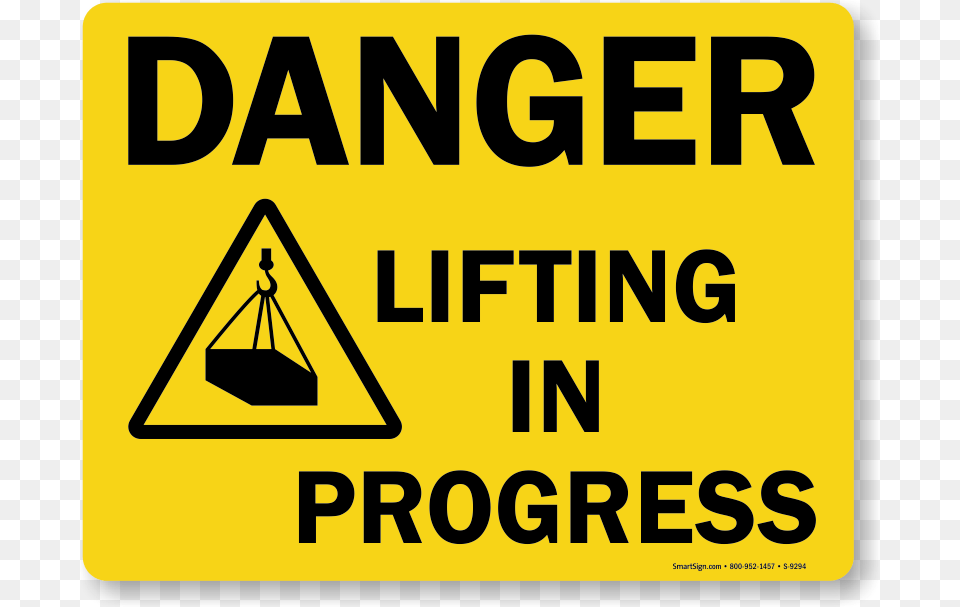 Lifting In Progress Danger Sign Lifting In Progress Signage, Symbol, Scoreboard, Road Sign Free Png Download