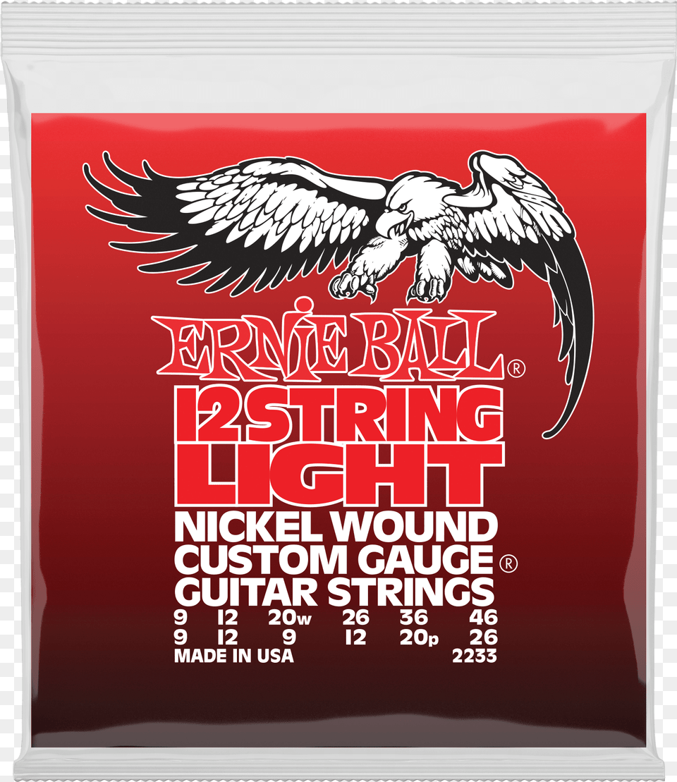Light 12 String Nickel Wound Electric Guitar Strings Ernie Ball, Advertisement, Poster, Animal, Bird Free Png