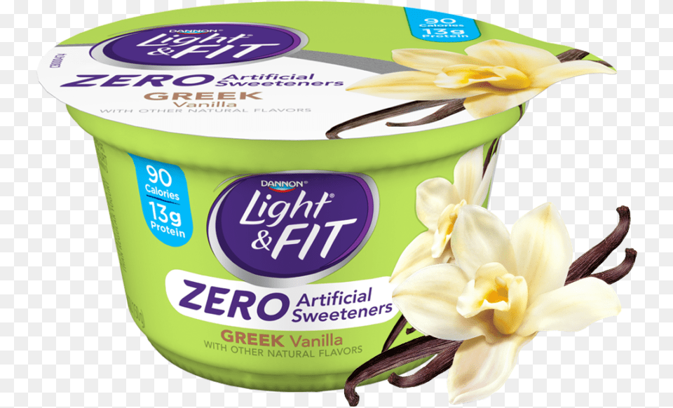 Light And Fit Zero Artificial Sweeteners, Yogurt, Food, Dessert, Flower Free Png