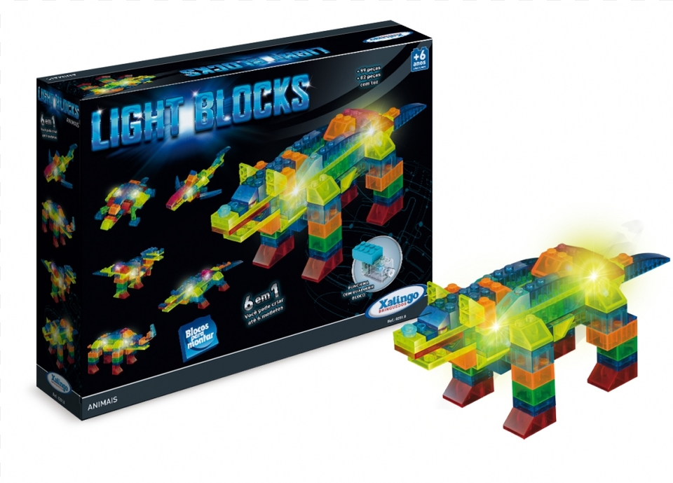 Light Blocks Animals 6 In Xalingo Blocos De Montar, Toy, Arcade Game Machine, Game Png Image