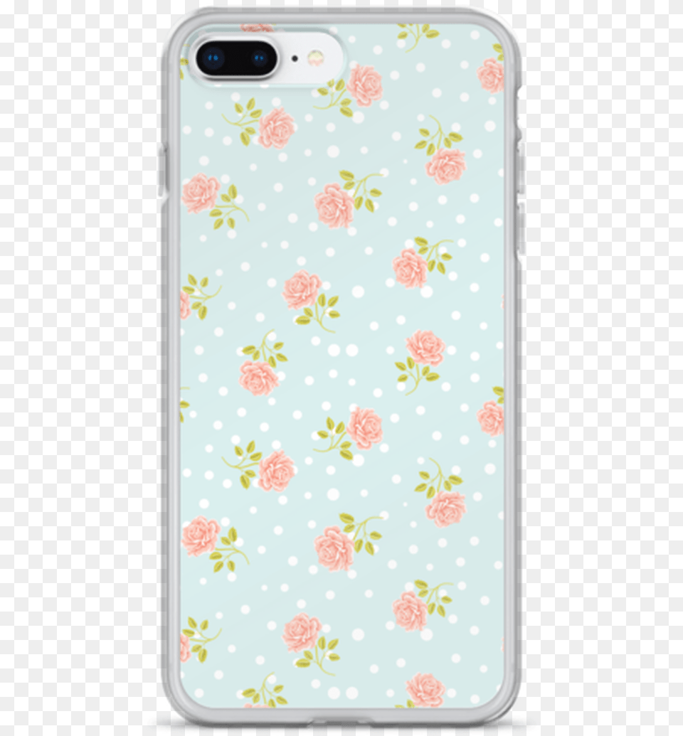 Light Blue Floral Iphone Case Mobile Phone Case, Pattern, Flower, Plant, Rose Free Png Download