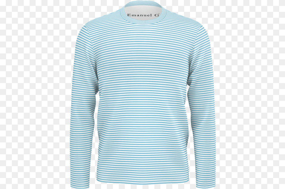Light Blue Horizontal Stripes Long Sleeve T Shirt, Clothing, Long Sleeve, Knitwear, Sweater Free Transparent Png