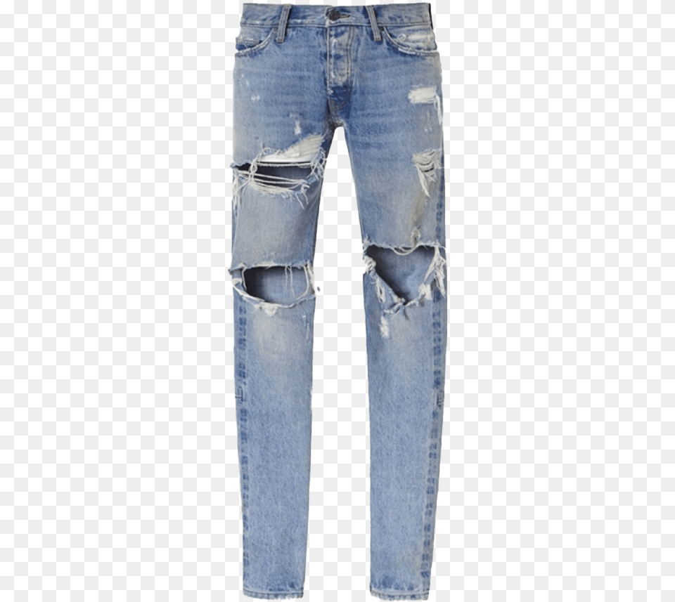 Light Blue Men Jeans Fear Of God Distressed Jeans, Clothing, Pants Free Png