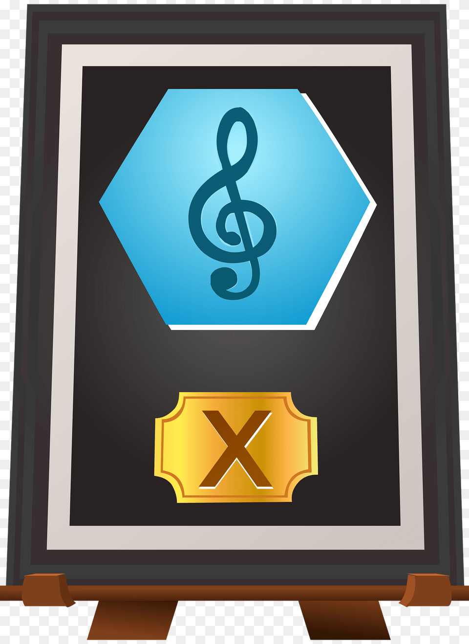 Light Blue Music Trophy Clipart, Sign, Symbol, Blackboard Png Image