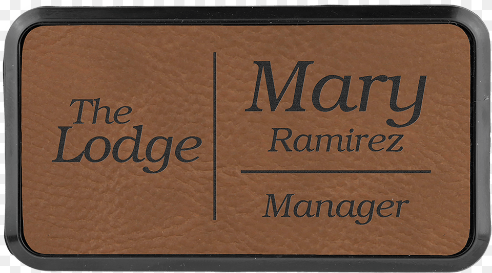 Light Brown Leatherette Round Corner Name Badge With Wood, Face, Head, Person, Text Png