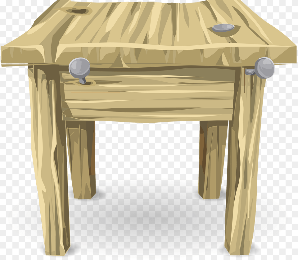 Light Brown Side Table Clipart, Furniture, Outdoors, Wood, Coffee Table Free Png Download