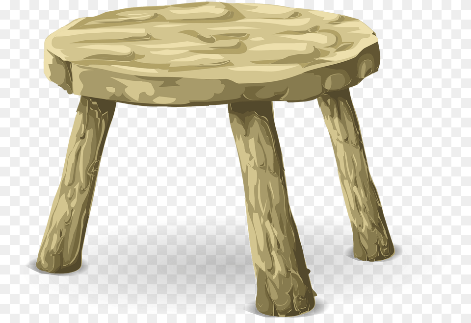 Light Brown Three Legs Stool Clipart, Bar Stool, Furniture Png