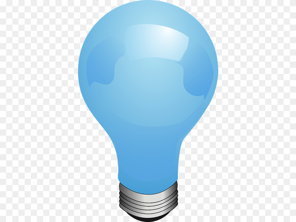 Light Bulb Clipart Electricity Light Blue Light Bulb, Lightbulb, Clothing, Hardhat, Helmet Free Png Download