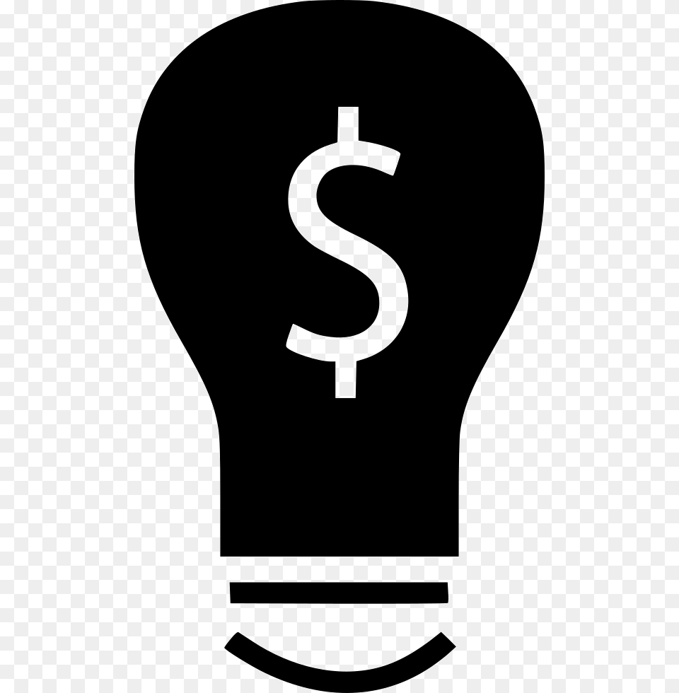 Light Bulb Dollar Finance Online Sign, Stencil, Lightbulb Png Image