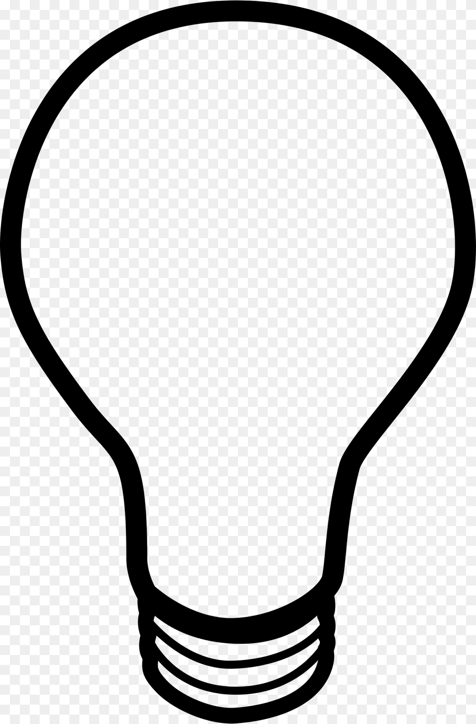 Light Bulb Drawing, Gray Free Transparent Png