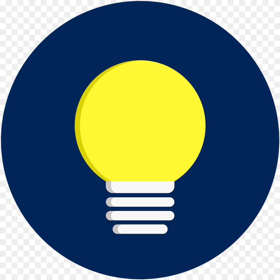 Light Bulb Flat Idea Lightbulb Lamp Energy Circle, Astronomy, Moon, Nature, Night Png Image