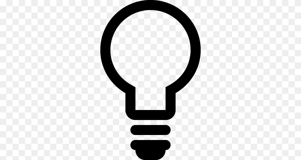 Light Bulb Icon, Gray Free Png