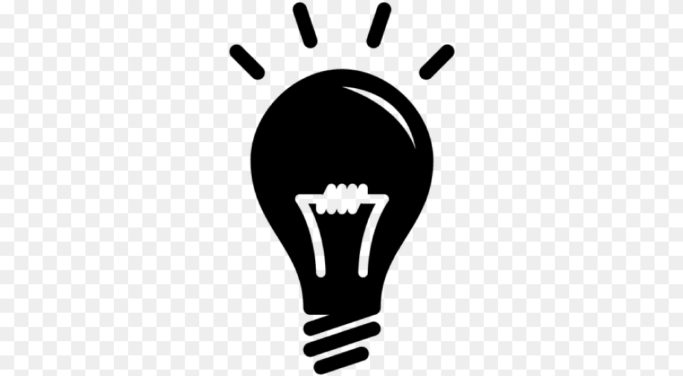 Light Bulb Icon Black, Gray Png