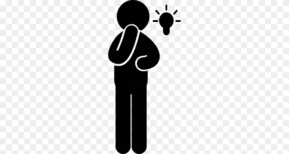 Light Bulb Idea, Stencil, Silhouette, Person Png