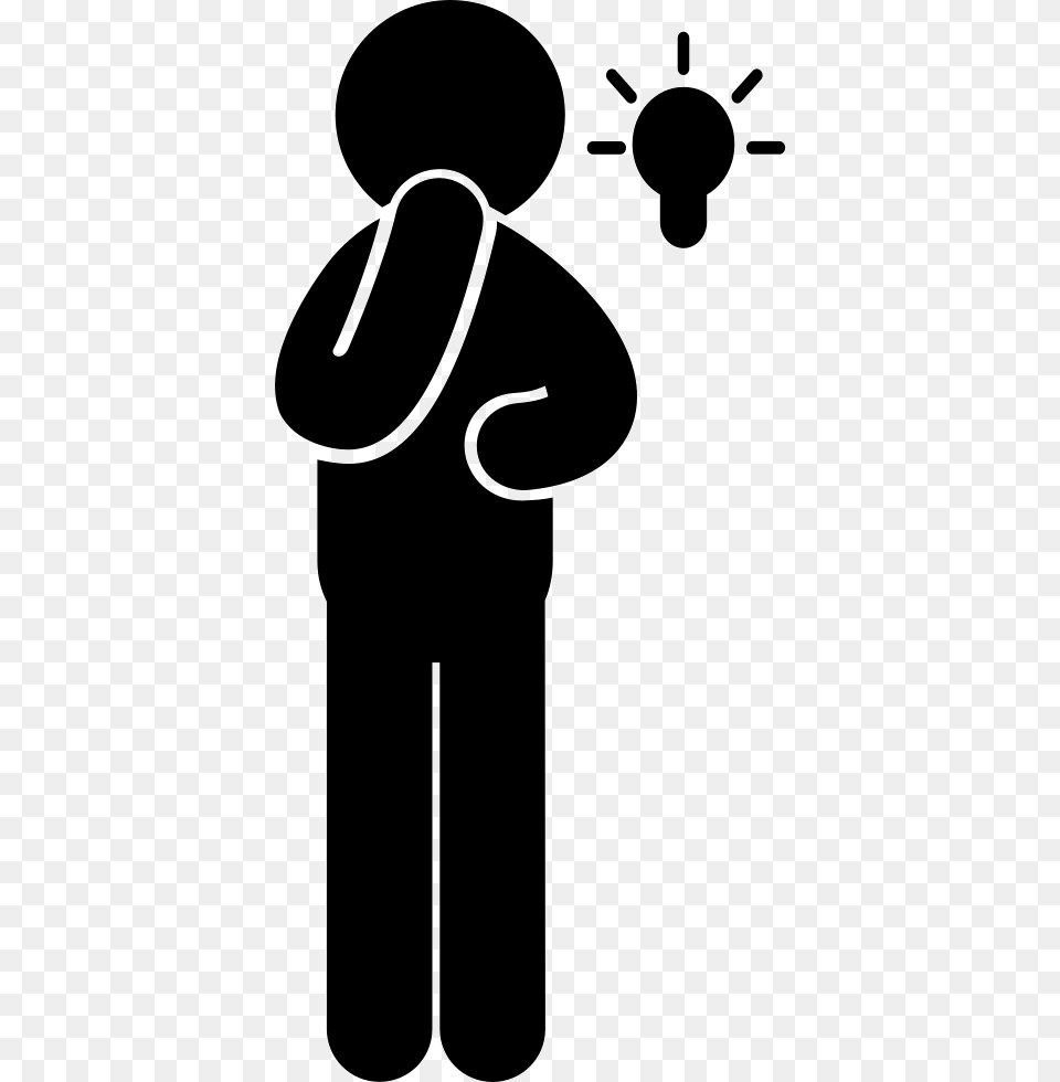 Light Bulb Idea Comments Persona Pensando, Silhouette, Stencil, Person Free Transparent Png