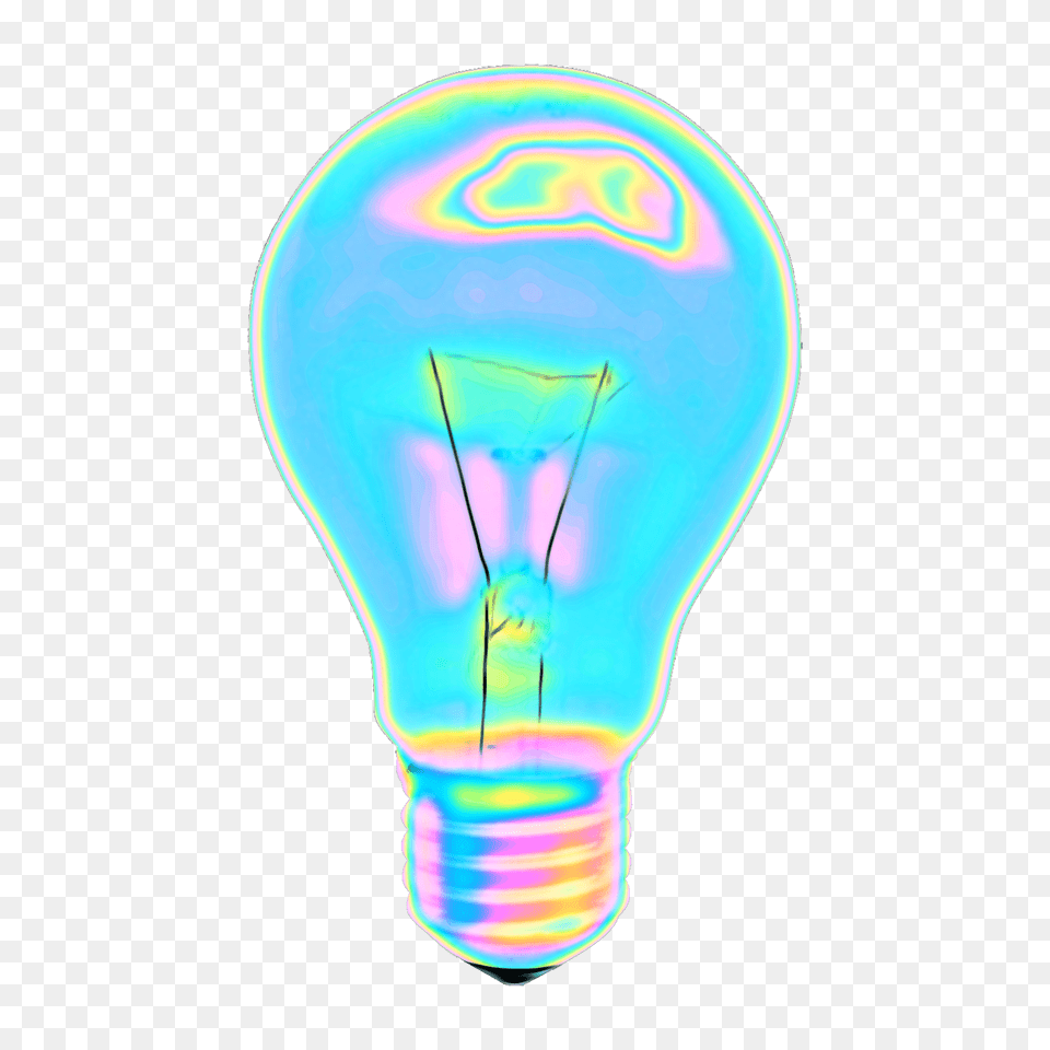 Light Bulb Lightbulb Holographic Holo Color Colorful Lightbulb Background Free Transparent Png