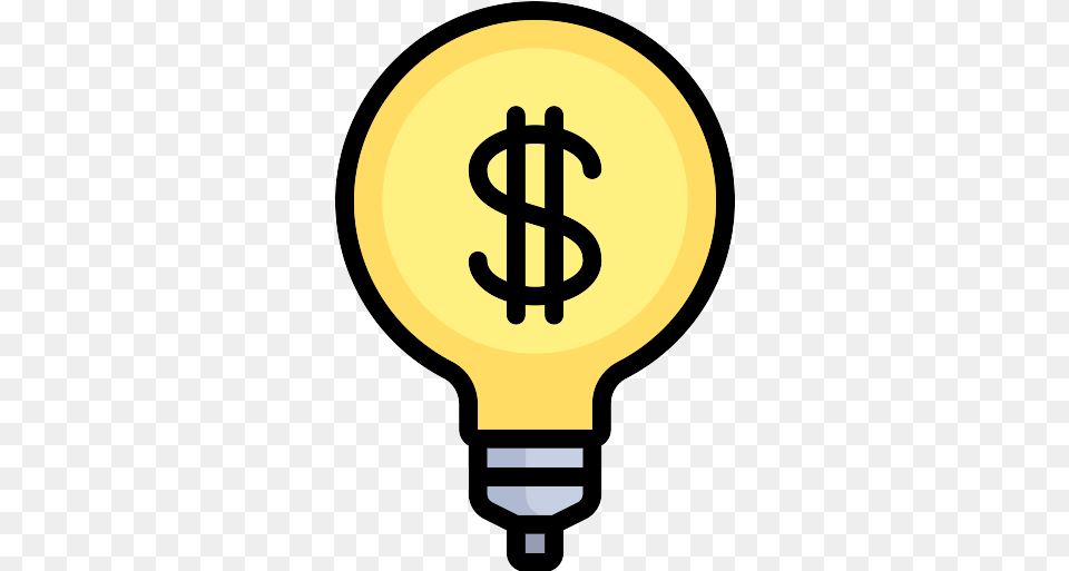 Light Bulb Money Icon 2 Repo Icons Black Dollar Sign Vector, Lightbulb Free Png
