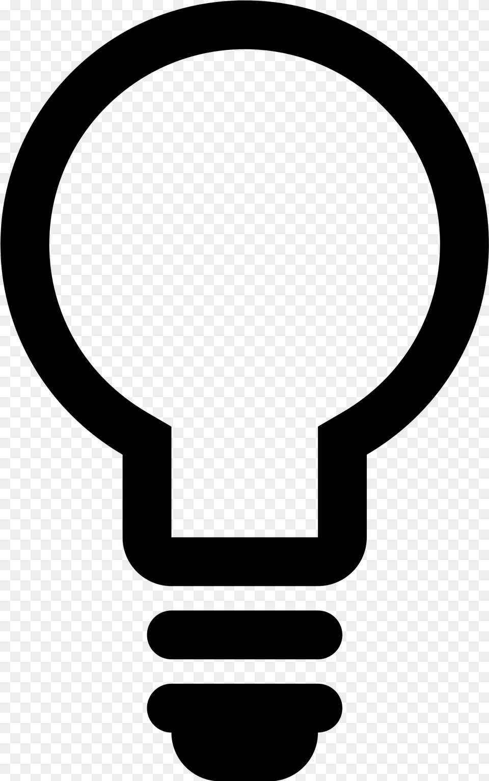 Light Bulb Outline, Gray Free Transparent Png