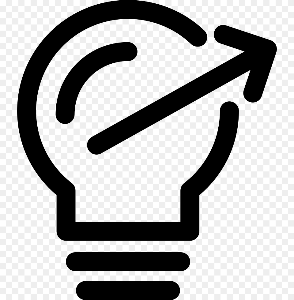 Light Bulb Outline With Thin Arrow To The Right Lampada Com Seta, Stencil, Device, Grass, Lawn Free Png
