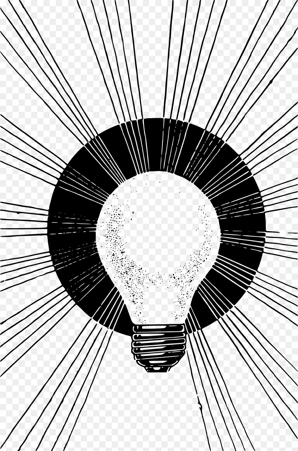 Light Bulb Rays Clip Arts Ray Of Light Clipart Black And White, Gray Free Png