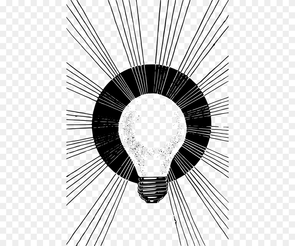 Light Bulb Rays Ray Of Light Clipart Black And White, Gray Free Transparent Png