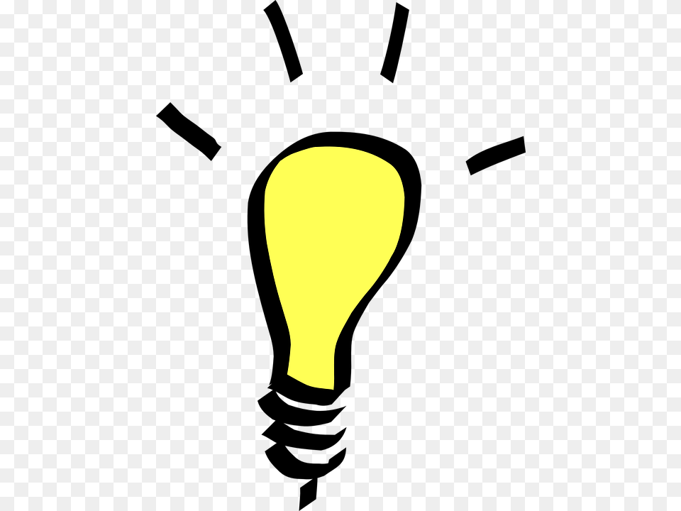 Light Bulb Yellow Idea Electricity Epiphany Think, Balloon, Astronomy, Moon, Nature Free Transparent Png