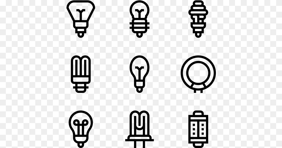 Light Bulbs, Gray Png