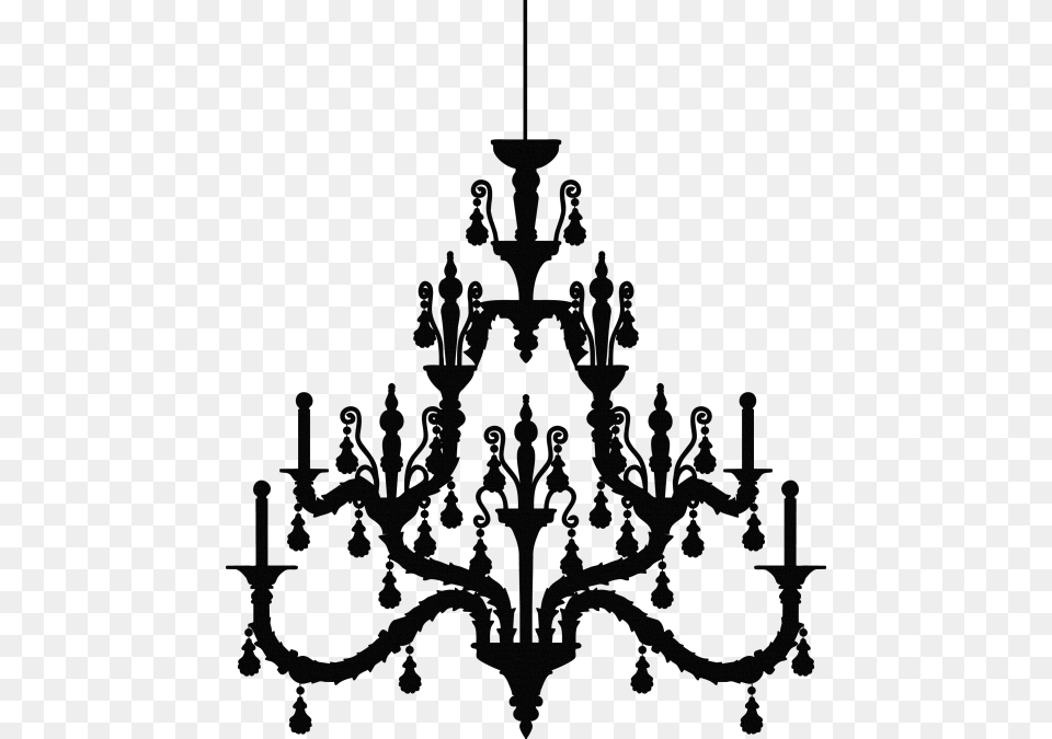 Light Chandelier Silhouette Chandelier Silhouette, Lamp Free Png Download